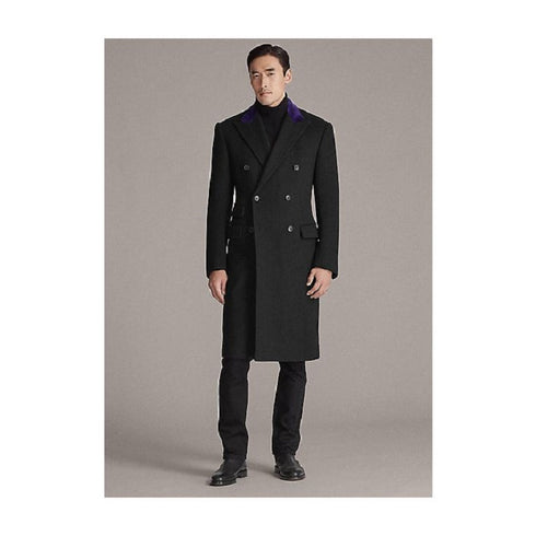 Mens Long Black Peacoat