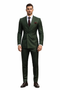 Double Breasted Slim Fit Suit - Dark Green Suit - Tapred Fit Pants