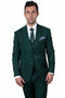 Mens Stacy Adams Suits Brand - Designer Suit Men's Two Button Vested Stacy Adams Basic Suit in Hunter Green