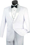 Mens 2 Button Slim Fit Notch Tuxedo in White