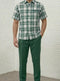 Dreams Lime Green/Off White Plaid 2 Piece Resort Set Reza 285-14