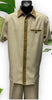 Dreams Men's Camel/Beige Houndstooth Short Sleeve Walking Suit Fazio 262-03