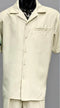 Dreams Men's Cream Patterned Short Sleeve Coord Set Skipper 265-05