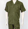 Dreams Mens Olive Short Sleeve Walking Suit Daytona 256-04
