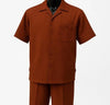 Dreams Mens Papaya Textured Pattern Short Sleeved Walking Suit Fino 277-22