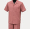 Dreams Mens Rose Pink Textured Pattern Short Sleeved Coord Set Fino 277-09