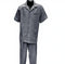 Dreams Mens Steel Gray Patterned Short Sleeve Walking Suit Skipper 265-35