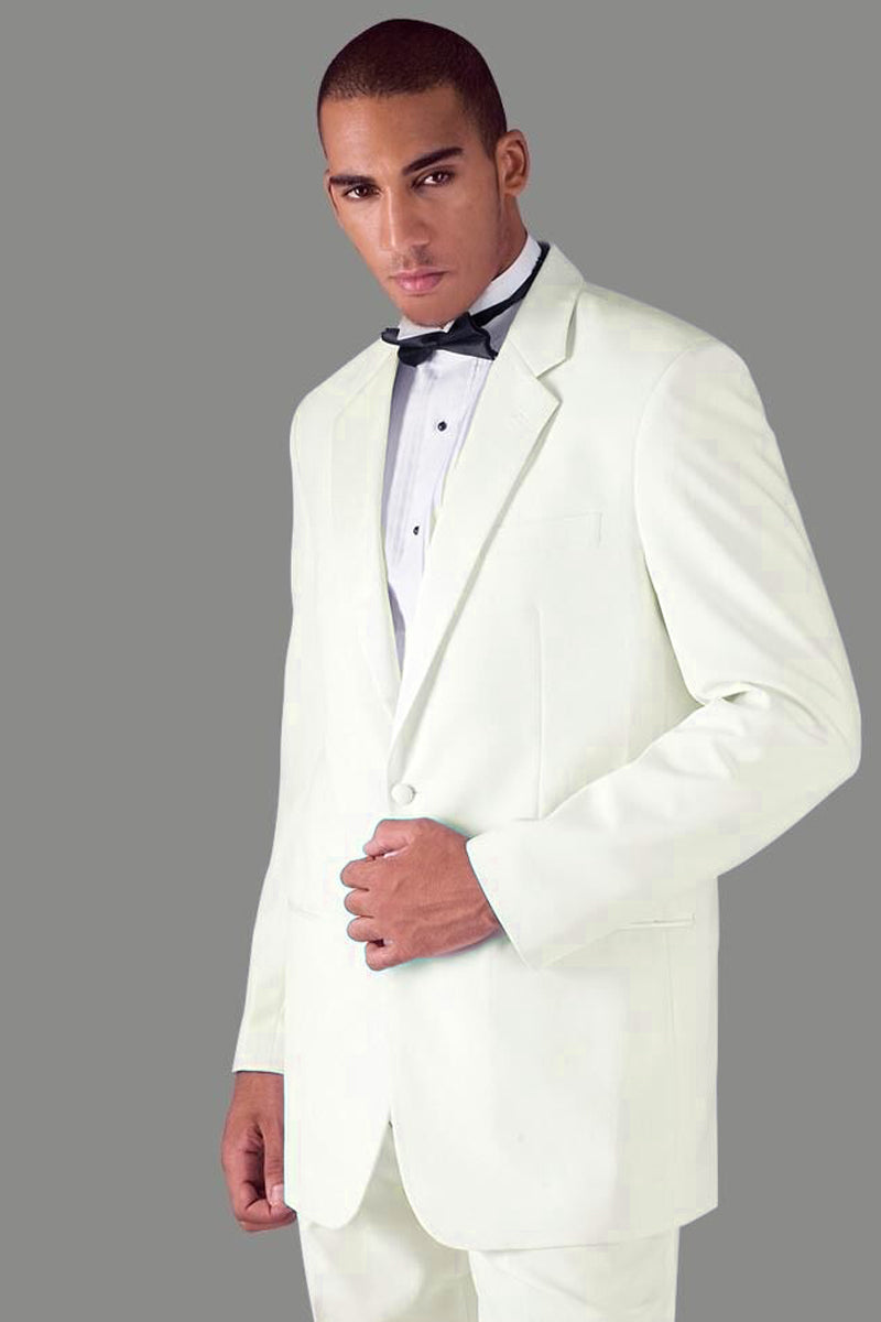 Mens Basic 2 Button Poly Tuxedo in Cream – OvercoatUSA