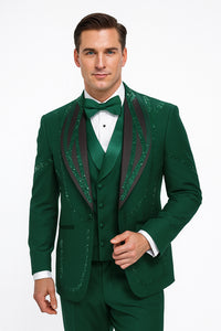 Hunter Green Italian Wool 3-Piece Modern Fit Tuxedo
