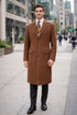 Men's Vicuna - Light Brown Coat - 100% Wool Vicuna - Light Brown Overcoat - Mens Topcoat