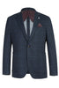 "Elevate Your Style In Pelago's Blue Grey Windowpane Plaid Slim Fit Blazer" - Elegant Mensattire