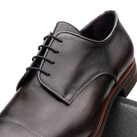 Zelli Enzo Classic Cap Toe Dress Shoes Crafted in Grey Calfskin
