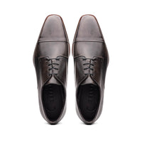 Zelli Enzo Classic Cap Toe Dress Shoes Crafted in Grey Calfskin