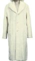 Mens Faux Fur Trench Coat -  White Brown Black Faux Fur Jacket