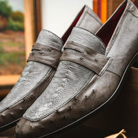 Marco Di Milano Fangio Serpentine Gray Leather Shoes