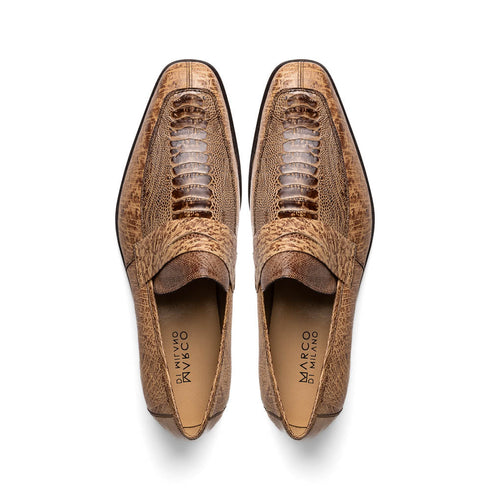 Marco Di Milano Fangio Rust Orix Ostrich Penny Loafer