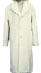 Faux Fur Overcoat - Long Top Coat Full length Coat Off-White