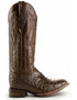 Ferrini Men's Colt Full Quill Ostrich Square Toe Boots Handcrafted - Chocolate