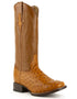 Ferrini Men's Colt Full Quill Ostrich Square Toe Boots Handcrafted - Cognac