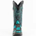 Ferrini Men's Patchwork Square Toe Boots Handcrafted - Black/Teal 1139350