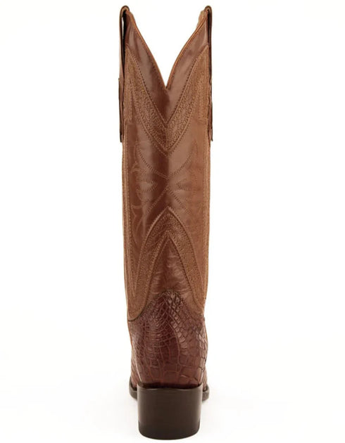 Ferrini Men's Stallion Alligator Belly Boots Narrow Square Toe Handcrafted Cognac 1077102