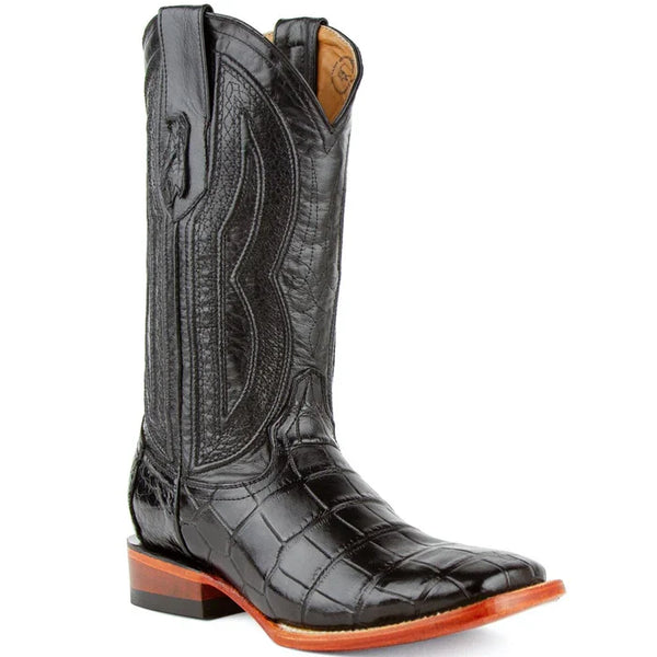 Ferrini Men's Stallion Alligator Belly Boots Square Toe Black 1079304