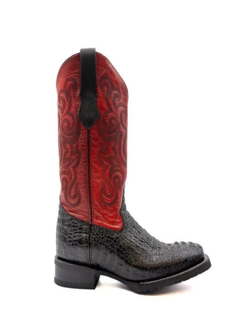 Ferrini Stampede Men's Print Crocodile Boots Handcrafted Black