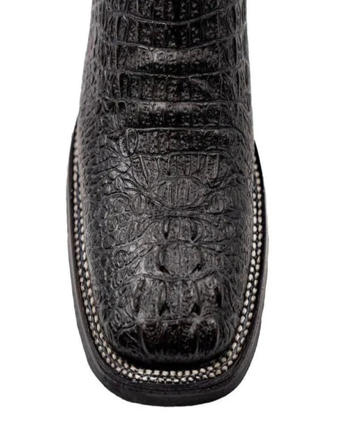 Ferrini Stampede Men's Print Crocodile Boots Handcrafted Black