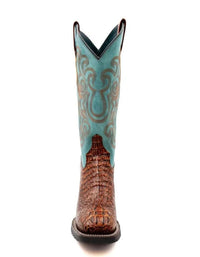 Ferrini Stampede Men's Print Crocodile Boots Handcrafted Sport Rust