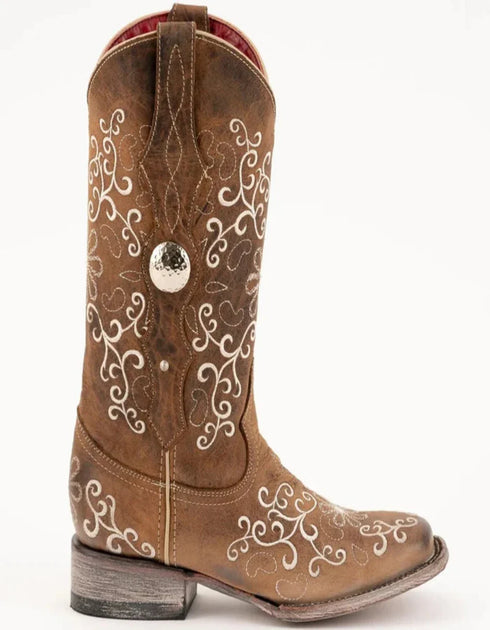 Ferrini Women's Bella Square Toe Boots Handcrafted - Brown 8229310