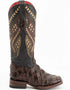 Ferrini Women's Bronco Square Toe Boots Pirarucu Fish Print - Chocolate