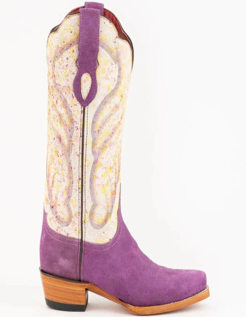 Ferrini Women's Candy Snip Toe Boots Handcrafted - Purple/Cream 8366148