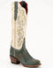 Ferrini Women's Candy Snip Toe Boots Handcrafted - Teal/Cream 8366143