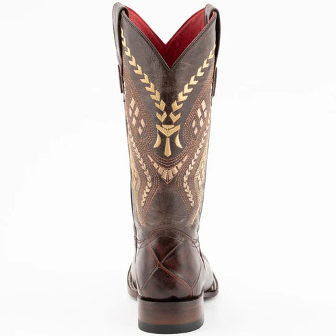 Ferrini Women's Jesse Square Toe Boots Alligator Print - Chocolate 9359309