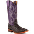 Ferrini Women's Rancher Square Toe Boots Crocodile Print - Black/Purple 9049304