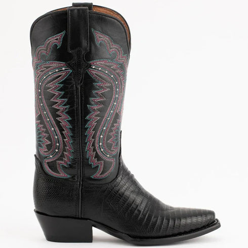 Ferrini Women's Taylor Snip Toe Genuine Lizard Boots - Black 8116104