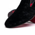 Zelli Formal II Black Velvet Loafer with Hand-Stitched Crocodile Vamp