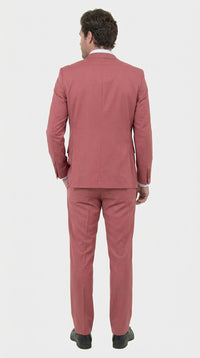 Mens Dusty Rose Three Piece Suit – Modern Formal 3PC Wedding and Prom Suit - Pink Coloe Modern Fit