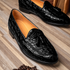 Zelli Franco Tassel Loafers in Genuine Caiman Crocodile - Black
