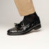 Zelli Franco Genuine Ostrich Quill Tassel Loafers in Black