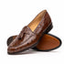 Zelli Franco Classic Ostrich Quill Tassel Loafers in Brown