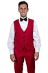 Men's Stacy Adams Vested One Button Shawl Lapel Tuxedo In Red