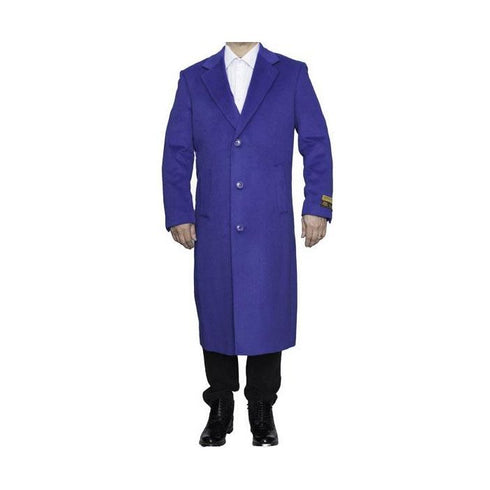 Full Or 3/4 Length Men's 3 Button Heavy Peacoat - Mens Heavy wool topcoat Men's Dress Long Coat Available In 20 Colors