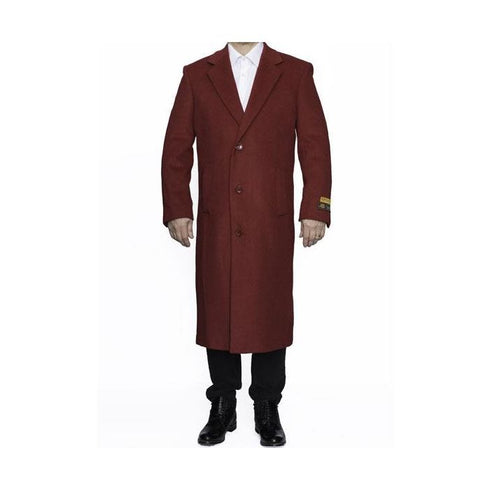 Full Or 3/4 Length Men's 3 Button Heavy Peacoat - Mens Heavy wool topcoat Men's Dress Long Coat Available In 20 Colors