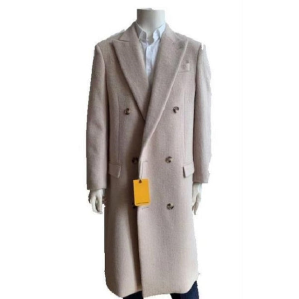 Mens Overcoat -Full Length-Topcoat -Cream