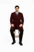 Fully Lined Dark Burgundy Wool Long Overcoat