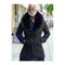 Peacoat Wool and Cashmere - Fur Collars Mens Overcoat Black