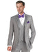 Mens Vested Satin Trim Wedding Tuxedo in Light Grey - Mens Slim Fitted Tuxedo