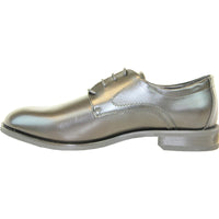 Bravo Mens Plain Round Toe Oxford Dress Shoe in Black