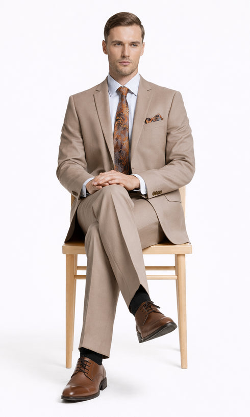 Giorgio Fiorelli Two-Button Suit in Burgundy, Camel, Beige